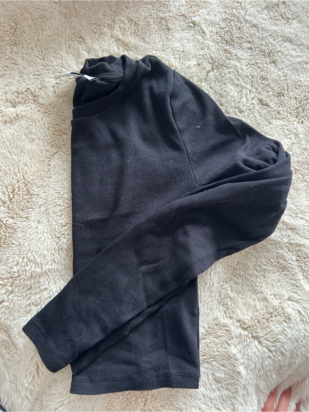 Aritzia Black Ribbed Mock Neck Top